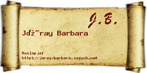 Járay Barbara névjegykártya