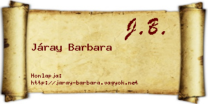 Járay Barbara névjegykártya